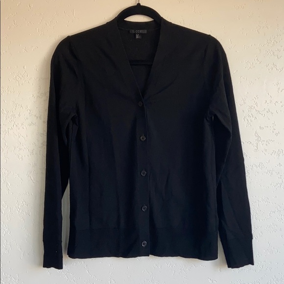 Cos wool button up black long sleeve cardigan - Picture 1 of 7